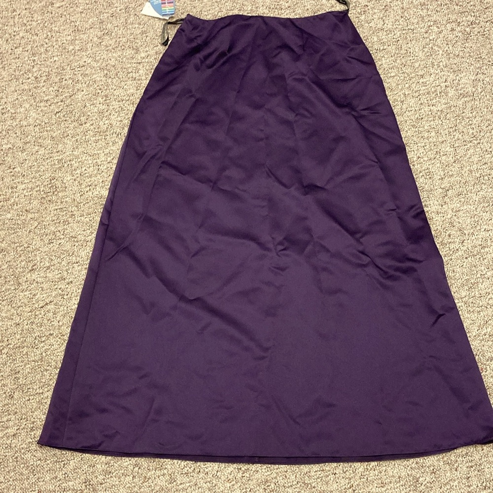 Eggplant purple plum satin skirt lined with back zipper formal wedding mother